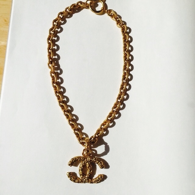 ☆美品CHANELシャネル ココマーク ネックレス 溶岩デザイン ゴールド