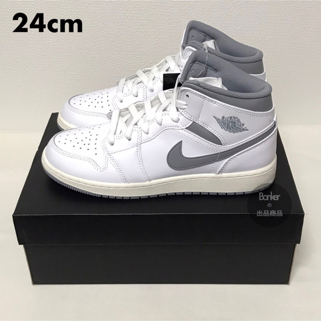 Nike Air Jordan 1 mid Smoke Grey GS 24cm