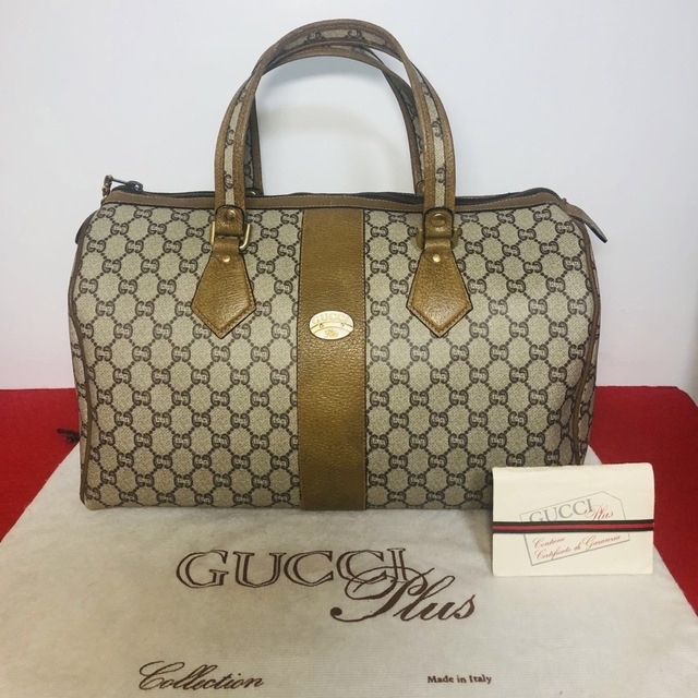 極美品】GUCCI Plus オールドグッチ ボストン 正規品・グッチプラス-