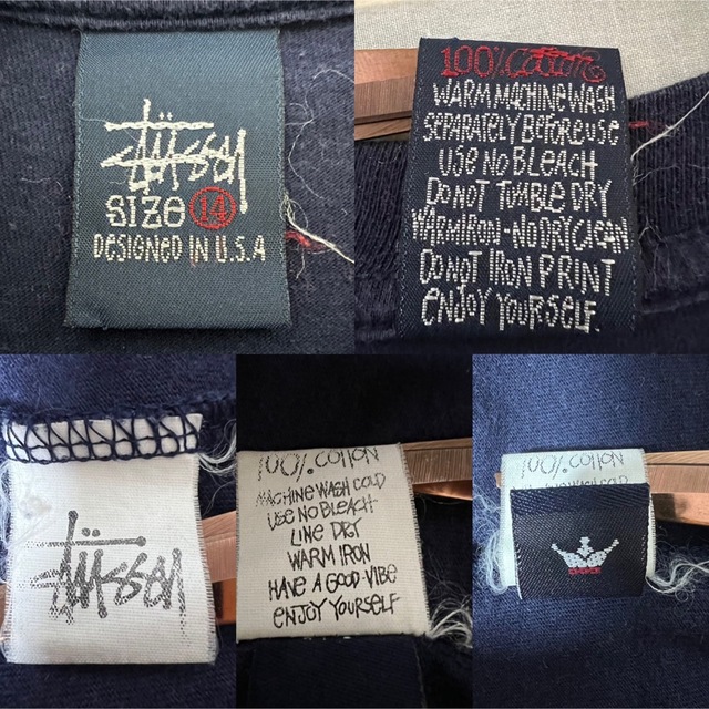 STUSSY(ステューシー)の90s 紺タグ OLD STUSSY 半袖Tシャツ　スカル　メンズ M相当 メンズのトップス(Tシャツ/カットソー(半袖/袖なし))の商品写真