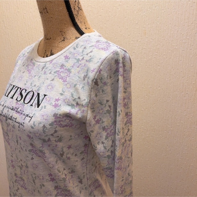 KITSON(キットソン)の美品★KITSON★グレー★花柄★ボタニカル★トップス★S レディースのトップス(Tシャツ(長袖/七分))の商品写真