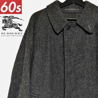 バーバリー(BURBERRY)の60s バーバリー ビンテージ 一枚袖 ハリスツイードバルマカーンコート 英国製(ステンカラーコート)