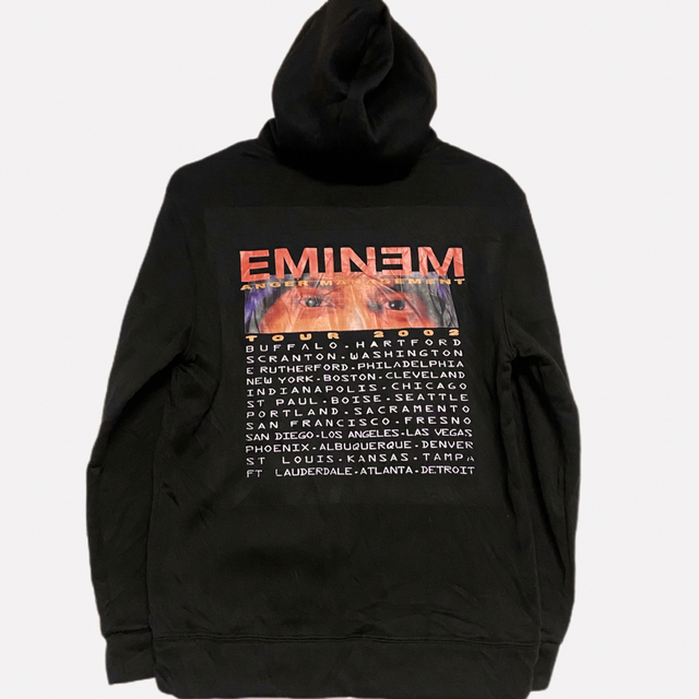00s EMINEMエミネム ビンテージ HipHop スウェットパーカー 黒 定番の