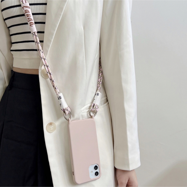 iPhone13miniケース　ショルダーケース　紐付き　肩がけ　ピンク スマホ/家電/カメラのスマホアクセサリー(iPhoneケース)の商品写真