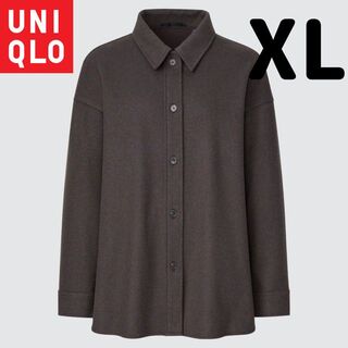 【美品】UNIQLO ブラッシュドジャージーシャツジャケット(シャツ/ブラウス(長袖/七分))