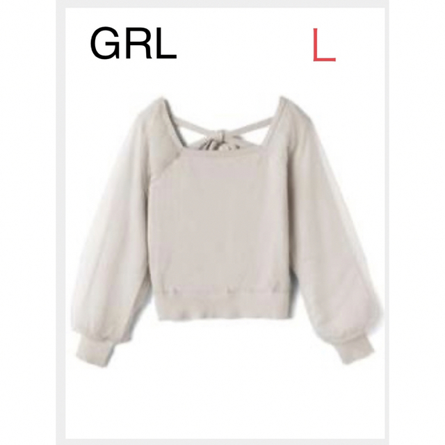 GRL(グレイル)のGRL 2Wayバックリボンスクエアネックチュールニットトップス[rut587] レディースのトップス(ニット/セーター)の商品写真