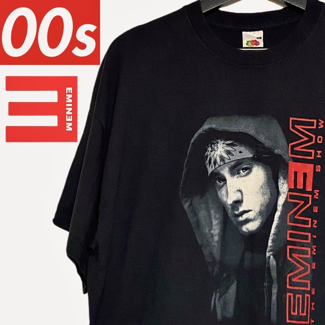 チャックテーラー00s EMINEMエミネム ビンテージ HipHop ツアーTシャツ ブラック