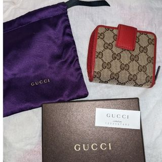 グッチ(Gucci)のGUCCI財布　赤　二つ折り(財布)