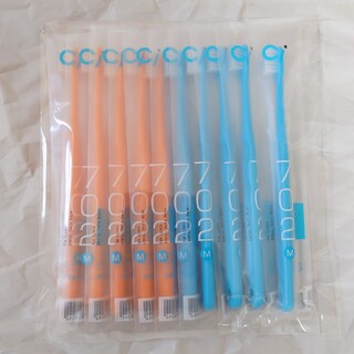 【新品】歯ブラシ Ci702ラウンド毛 Mふつう ブルー&オレンジ各5本(歯ブラシ/デンタルフロス)