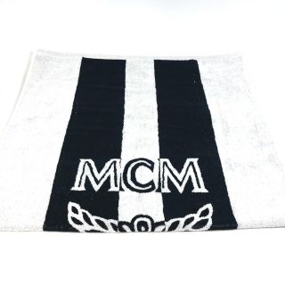 エムシーエム(MCM)のエムシーエム MCM ロゴ ビーチタオル バイカラー ブランケット インテリア バスタオル タオル コットン ブラック 未使用(タオル/バス用品)