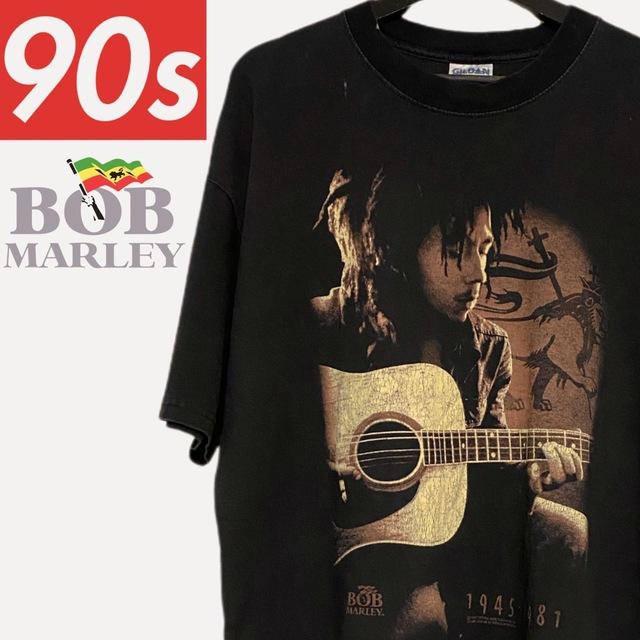 90s ボブマーリー ビンテージ ロックバンドTシャツ  ブラック USAトリコタグ