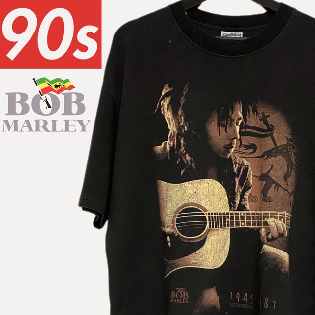 90s ボブマーリー ビンテージ ロックバンドTシャツ ブラック USA - T