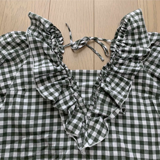 asos(エイソス)のASOS gingham plaid check green shirts レディースのトップス(シャツ/ブラウス(長袖/七分))の商品写真