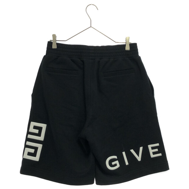 37センチわたりGIVENCHY ジバンシィ 21AW 4G LOGO EMBROIDERED BERMUDA SWEAT SHORT BM50WC3Y6U 立体ロゴ刺繍スウェットバミューダショーツ ロゴ刺繍スウェットハーフパンツ ブラック