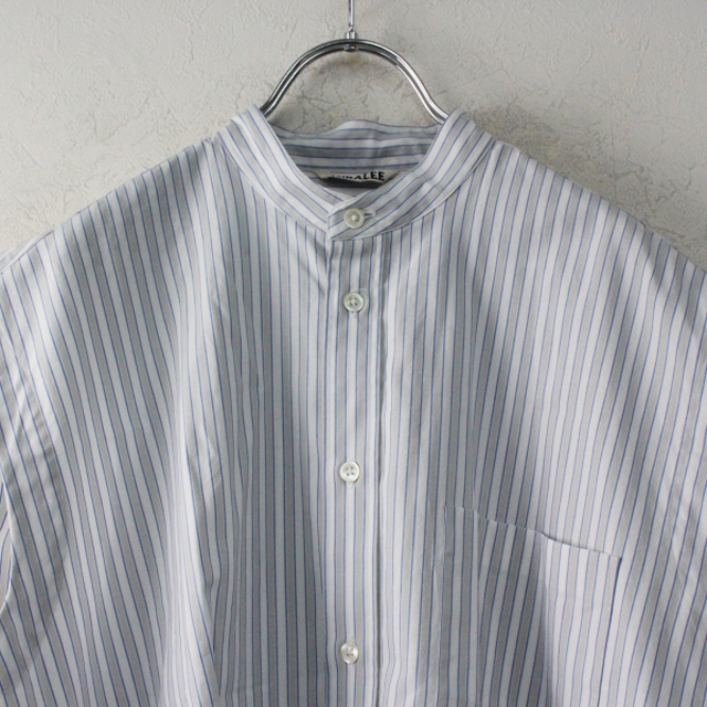 美品 2020SS AURALEE オーラリー WASHED FINX TWILL STRIPE SLEEVELESS SHIRTS ノースリーブシャツ0/ホワイログレー【2400013252638】 3