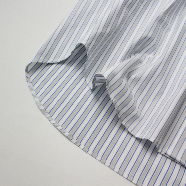 美品 2020SS AURALEE オーラリー WASHED FINX TWILL STRIPE SLEEVELESS SHIRTS ノースリーブシャツ0/ホワイログレー【2400013252638】 7