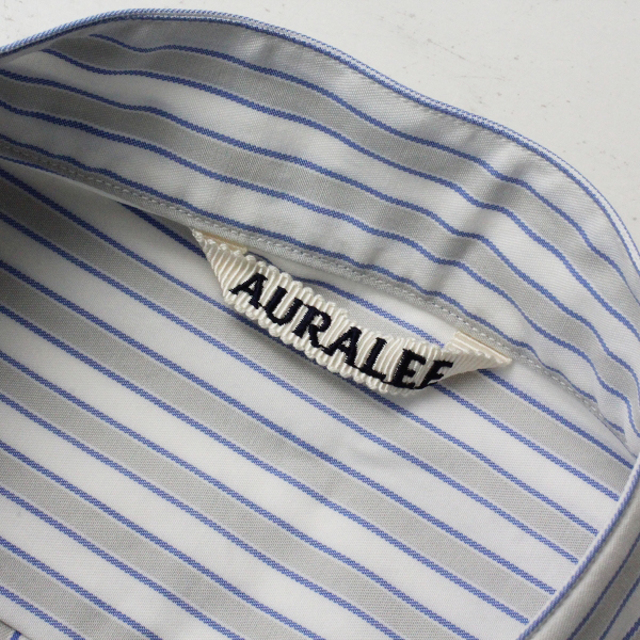 美品 2020SS AURALEE オーラリー WASHED FINX TWILL STRIPE SLEEVELESS SHIRTS ノースリーブシャツ0/ホワイログレー【2400013252638】 8