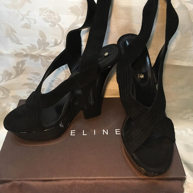 【未使用・美品】セリーヌ ウエッジソール サンダル ブラック イタリア製 レディースの靴/シューズ(サンダル)の商品写真