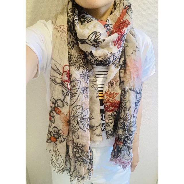 Faliero Sarti ストール 刺繍 新品未使用 保管袋付