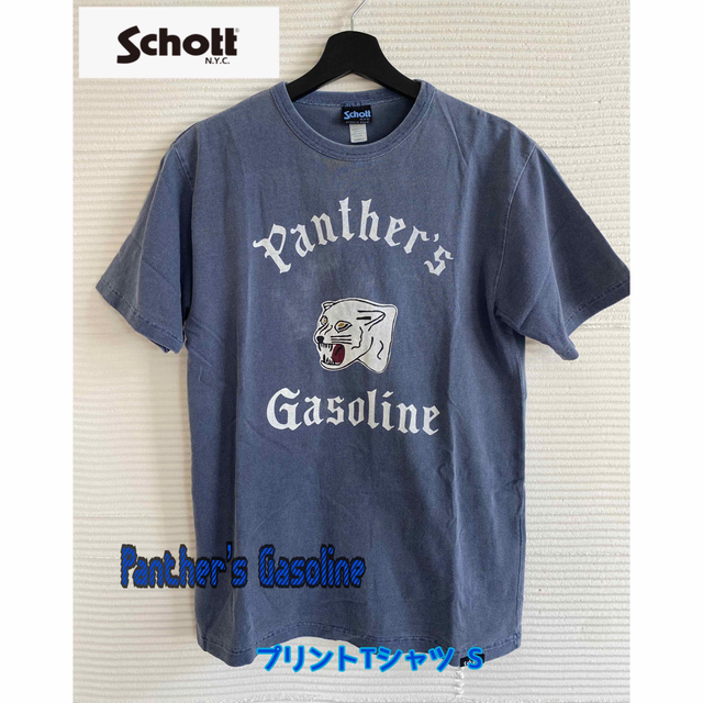 schott(ショット)のSchott Panther’s Gasoline プリントTシャツ 半袖T S メンズのトップス(Tシャツ/カットソー(半袖/袖なし))の商品写真