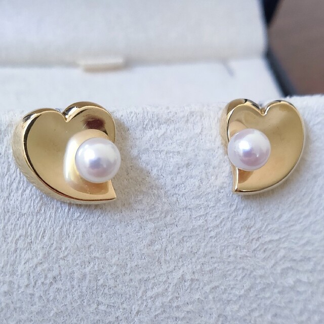フラワーB ブルーグレイ Mikimoto♡ベビーパール オープンハート