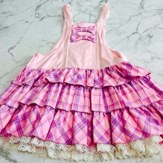 アンジェリックプリティー(Angelic Pretty)のアンジェリックプリティ　タータンチェック　リボン　ジャンパースカートサロペット (サロペット/オーバーオール)