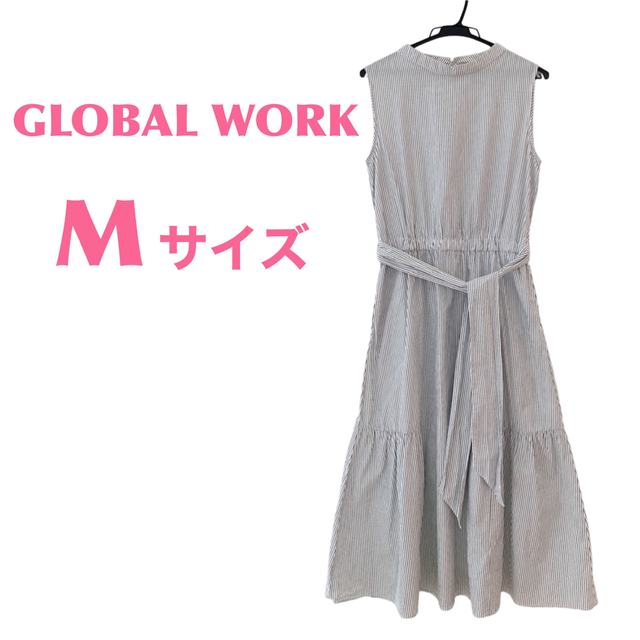 GLOBAL WORK(グローバルワーク)の【夏服】GLOBAL WORK グローバルワーク ウエストリボンベルトワンピース レディースのワンピース(ロングワンピース/マキシワンピース)の商品写真