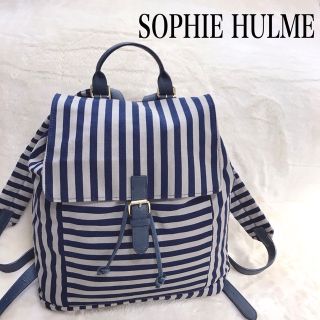 ソフィーヒュルム(SOPHIE HULME)の美品 SOPHIE HULME ソフィーヒュルム ボーダー キャンバス リュック(リュック/バックパック)