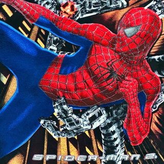 00s 映画 スパイダーマン2 公式 ビンテージ ムービー アートTシャツ 黒