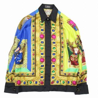 ジャンニヴェルサーチ(Gianni Versace)のジャンニヴェルサーチ ヴィンテージ スカーフ シャツ バロック 肖像画(シャツ/ブラウス(長袖/七分))