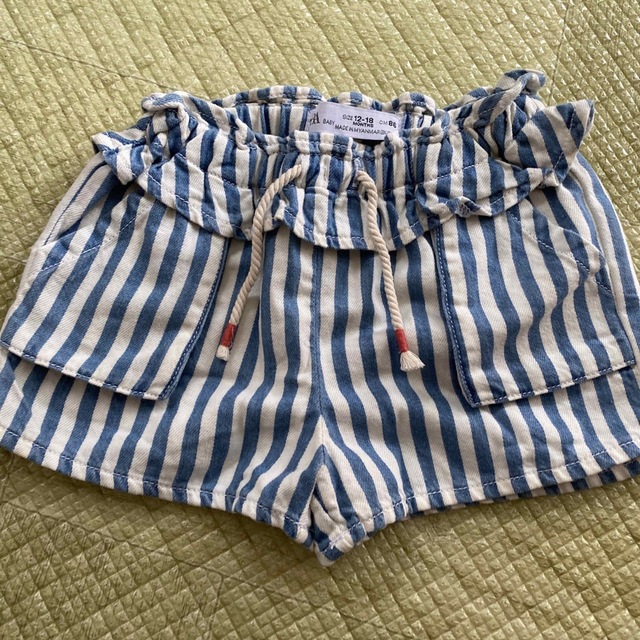 ZARA(ザラ)のストライプの短パン キッズ/ベビー/マタニティのベビー服(~85cm)(パンツ)の商品写真