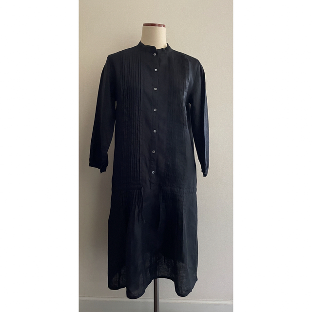 fog linen work(フォグリネンワーク)の極美品　fog linen work  フォグ　ワンピース　チュニック　ブラック レディースのワンピース(ひざ丈ワンピース)の商品写真