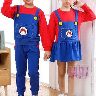 マリオ コスプレ 帽子付き コスチューム ユニバ 男の子 セットアップ(衣装一式)