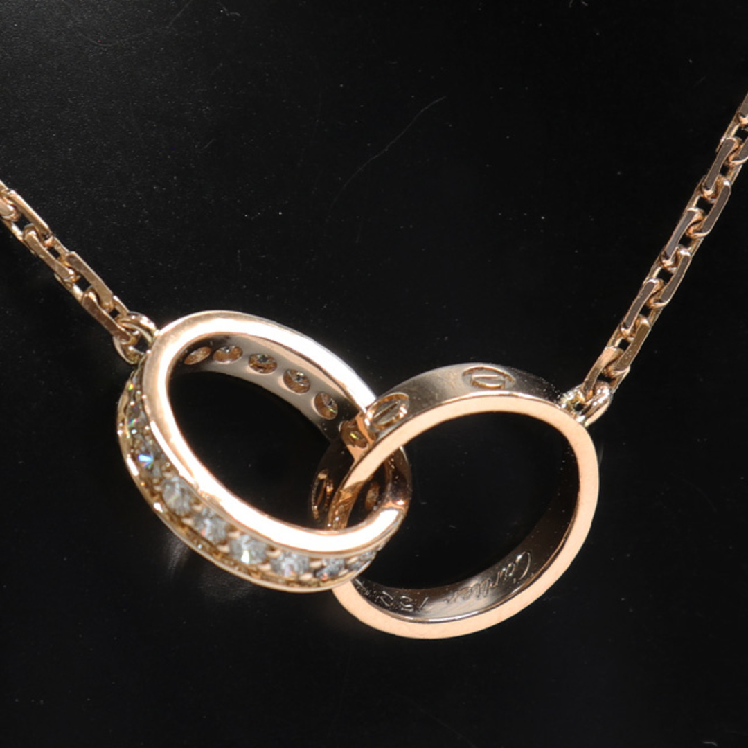 （美品）カルティエ CARTIER ベビーラブ ダイヤ ネックレス LOVE K18 PG × ダイヤ 約0.22ct B7013900 保証書 8937