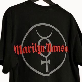 00s マリリンマンソン ビンテージ ロックバンドTシャツ ブラック USA