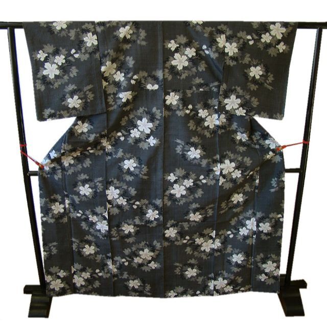 縁」146cm~152cm 単衣 S寸 十日町紬 紬着尺 正絹 T491-