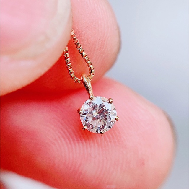 ※即決価格★0.301ct★✨D,SI2,Good一粒ダイヤK18プチネックレス