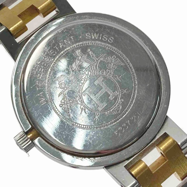 ☆☆HERMES エルメス クリッパー デイト CL4.220 アイボリー クォーツ レディース 腕時計