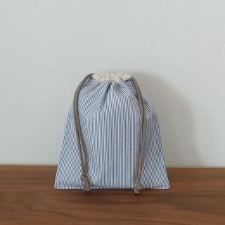 【138】＊SALE＊給食袋 コップ袋 ストライプ ハンドメイド(外出用品)