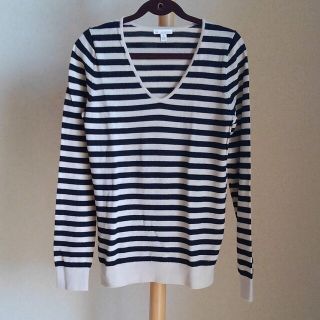 ギャップ(GAP)のＧＡＰ　ギャップ　ボーダー カットソー　ニット　ウール100％　Sサイズ(カットソー(長袖/七分))