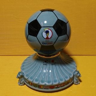 2002 FIFA 日韓 ワールドカップ 木製 サッカーボール オブジェ