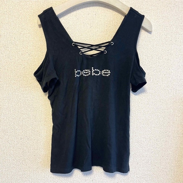 BeBe(ベベ)のY2K【 bebe ロゴ トップス ラインストーン  】べべ Tシャツ レディースのトップス(Tシャツ(半袖/袖なし))の商品写真