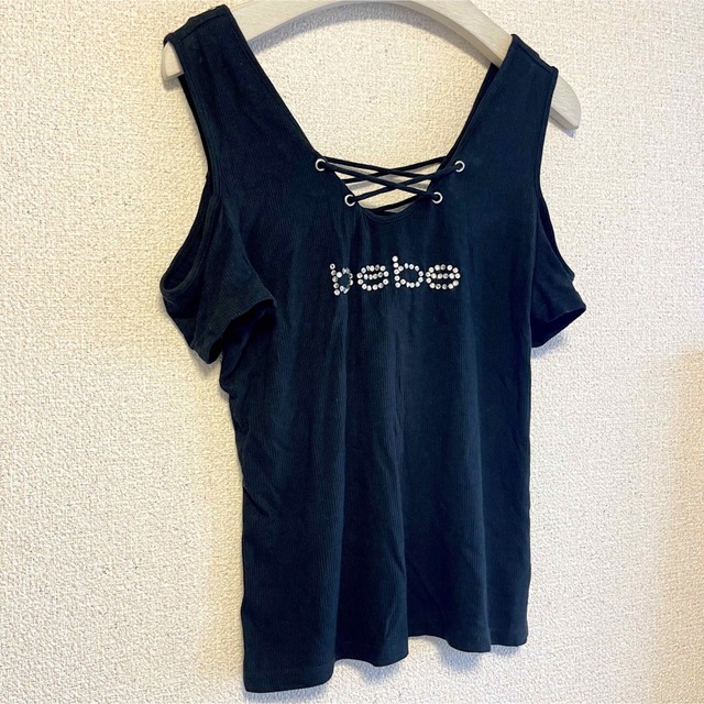 BeBe(ベベ)のY2K【 bebe ロゴ トップス ラインストーン  】べべ Tシャツ レディースのトップス(Tシャツ(半袖/袖なし))の商品写真