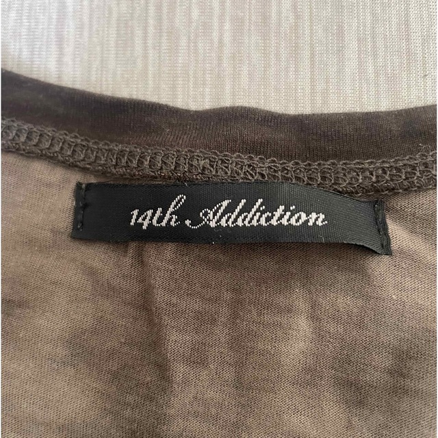 14th Addiction(フォーティーンスアディクション)の14th addiction Tシャツ 茶色 メンズのトップス(Tシャツ/カットソー(七分/長袖))の商品写真