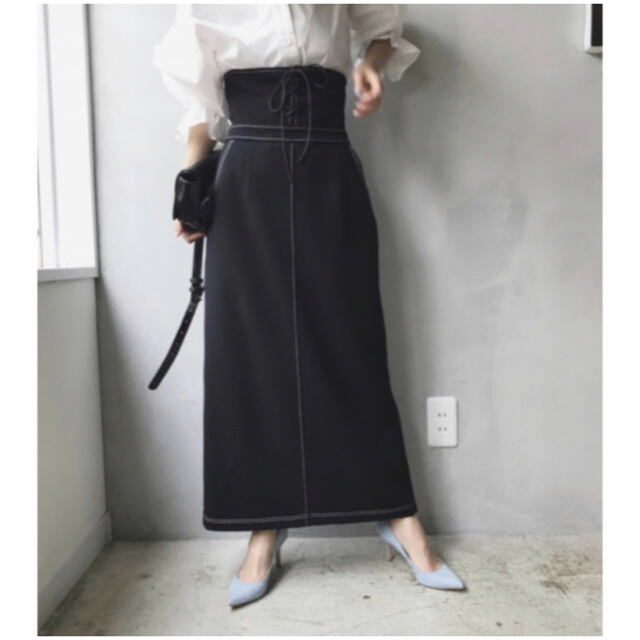 【Ameri Vintage】LACE UP HIGH WAIST SKIRT