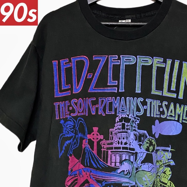 90s LED ZEPPELIN ビンテージ ロックバンドTシャツ 黒 USA製70年代