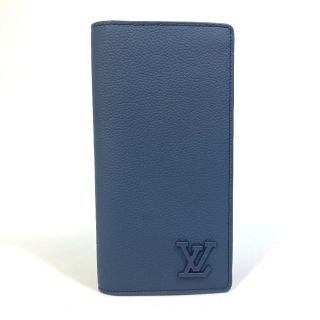 ルイヴィトン(LOUIS VUITTON)のルイヴィトン LOUIS VUITTON ポルトフォイユブラザNM M81810 二つ折り 長財布 レザー マリーヌ ネイビー(長財布)