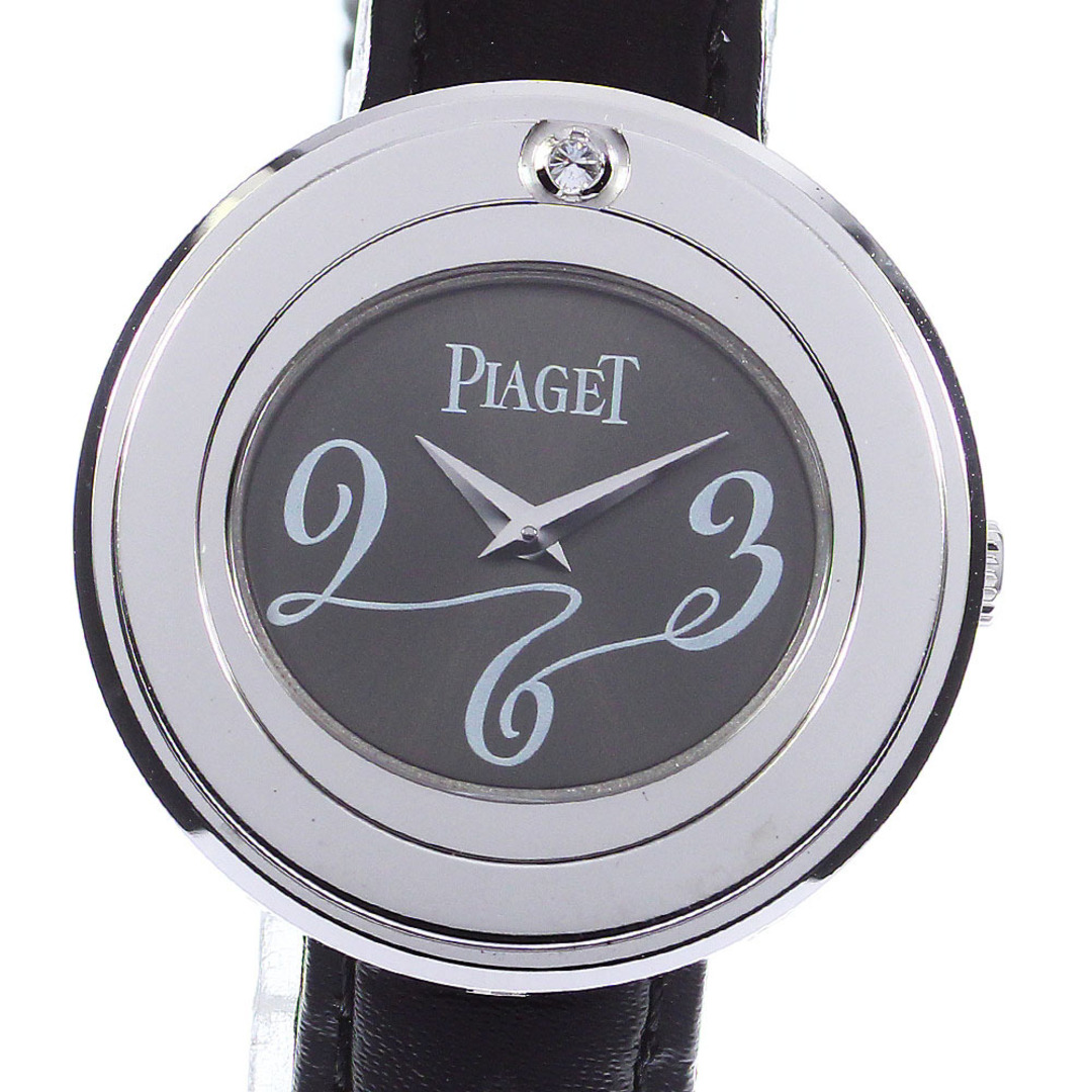 14mm重量ピアジェ PIAGET P10275 ポセション K18WG 1Pダイヤ クォーツ レディース 良品 保証書付き_738552【ev20】