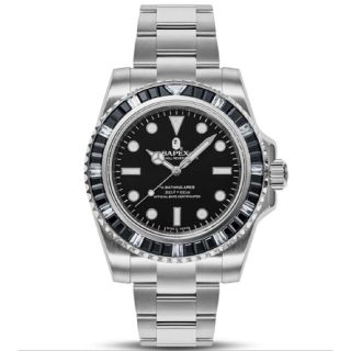 アベイシングエイプ(A BATHING APE)のTYPE 1 BAPEX CRYSTAL STONE ブラック新品未開封(腕時計(アナログ))