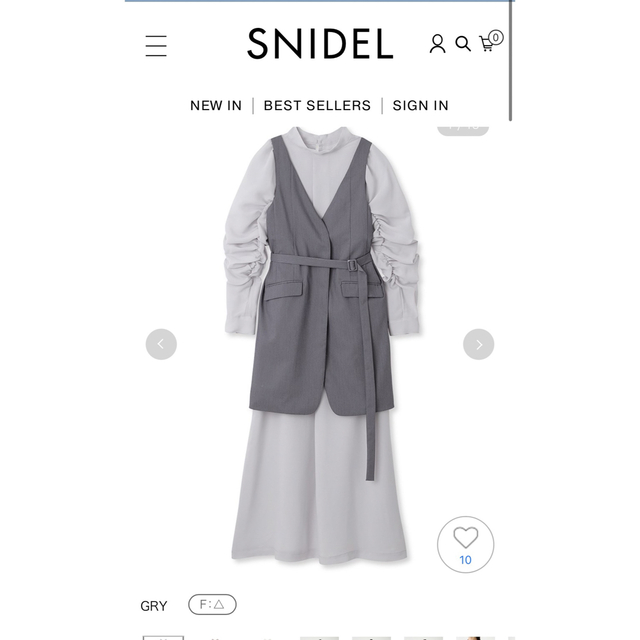 ウサギオンライン【最終値下げ】snidel セットアップワンピース(GRY)